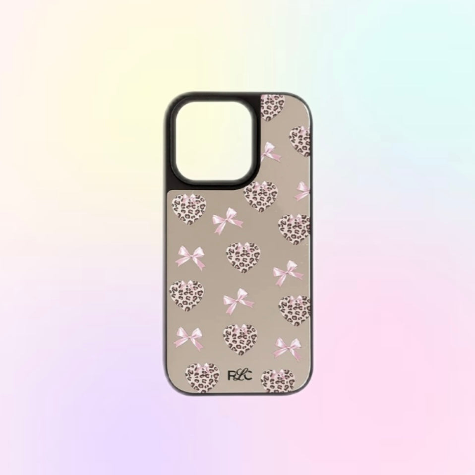 Heart Leopard Mirror Case